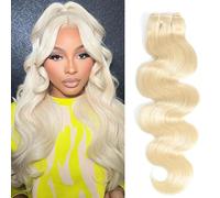Chikamlty 613 Bundles Human Hair Blonde Body Wave Single Pack 16 Inch 1 Pack 100% Unprocessed 12A Brazilian Virgin Hair 613 Bundles
