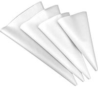 Chikanb 4 PCS Piping Bags Reusable, Thickened EVA Pastry Icing Bags Reusable Cream Bag Kit for Cake Decorating Baking Cookies Chocolate Cupcake, DIY Cake Decorating Tool, White (10",12",14",18")