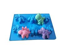 Chikanb 6 Cavity Dinosaur Silicone Cake Mould, 1 Pcs DIY Dinosaur 3D Mold for Gummies Cake Chocolates Ice Cube Baking Tools, Make Dessert For Kids Birthday, Soap Crafts Decorations Christmas Party