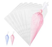 Chikanb Strong Icing Bags, 100 Pcs Disposable Piping Bags Plastic Thick Icing Pipe Bag for DIY Cake Decorating Tool, Cupcake Biscuit Dessert Cookie Decorating Tools and Baking Stuff, White, 22 Inches