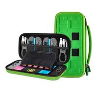 CHIKIXSON Tasche für Switch 2 (2025), Tragetasche Switch 2 Aufbewahrung Zubehör und 5 Spiel Karten, Integriertem Ständer, Zwei Netztaschen, Grün