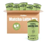Chikko Bio Matcha Latte Powder - 6 x 130g - Smooth, Creamy Green Tea Delight - Free from Additives and Chemicals, Made from 100% Natural Ingredients - Soothing Drink for Slow Releasing Energy