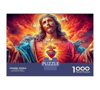 Child 1000 Pieces Jigsaw Puzzle Sacred Heart Radiant Portrait - Challenging Puzzle Game for Adults38x26cm/1000pcs