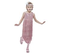 Girls 20s Pink Flapper Fancy Dress Costume (Age 10-12)