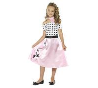 Child 1950's Poodle Girl Rock & Roll Fancy Dress Party Costume