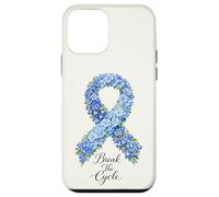 Child Abuse Awareness Break The Cycle Floral Blue Ribbon Case for iPhone 12 mini