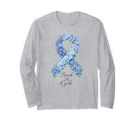 Child Abuse Awareness Break The Cycle Floral Blue Ribbon Long Sleeve T-Shirt