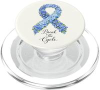 Child Abuse Awareness Break The Cycle Floral Blue Ribbon PopSockets PopGrip for MagSafe