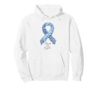 Child Abuse Awareness Break The Cycle Floral Blue Ribbon Pullover Hoodie