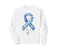 Child Abuse Awareness Break The Cycle Floral Blue Ribbon Sweatshirt