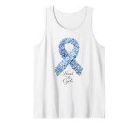 Child Abuse Awareness Break The Cycle Floral Blue Ribbon Tank Top