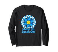 Child Abuse Awareness Stand Up Speak Out Retro Blue Pinwheel Long Sleeve T-Shirt