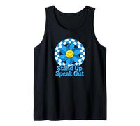 Child Abuse Awareness Stand Up Speak Out Retro Blue Pinwheel Tank Top