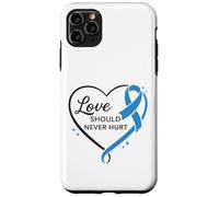 Child Abuse Prevention Blue Awareness Ribbon Love Never Hurt Case for iPhone 11 Pro Max
