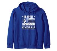 Child Abuse Prevention USA Flag Child Abuse Awareness Zip Hoodie