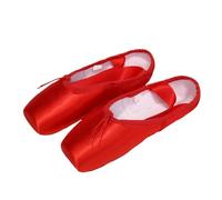 Child and Adult Ballet Dance Shoes Girls Pointe Professional with Ribbons Series Classic Woman for Dancing(RED,31 (20cm))