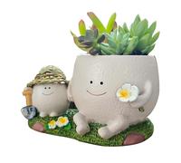Child and Parent Flower Pot - Flower Pots Head Planter Cute Resin Pots,Compact Resin Ornament Flower Pot Head Plant Pot Vase for Balcony Garden Study