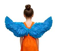 Child Angel Costume Dress Up Props for Stage Performance Collectors Comic | plume and Sequin Angel Outfit with Elastic Straps for Kids Parties School Plays Film Making Masquerade Events