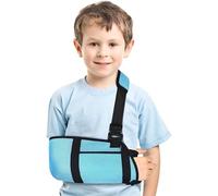 Child Arm Sling, Blue Pediatric Mesh Shoulder Immobilizer Kids Sling for Shoulder Injury Broken Wrist, Collarbone, Hand, Elbow, Rotator Cuff, Left or Right Arm, Small