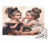 Child Beauty Play Jigsaw for Adults Educational: Girls Doing Makeup 1000 Piece Games for Home Decor 70x50cm/1000pcs