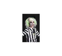 Smiffys Beetlejuice Wig for Childrens with Latex Bald Head White and Green Official Warner Brothers Licensed Wig Attached Bald Cap Perfect for Matching Family Beetlejuice Costumes