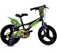 Dino Dinosaur Boys Bicycle 16" With Stabilisers - Black/Green