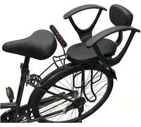 Child Bike Seat Rear Mount, Bicycle Child Safety Rear Seats, with Armrests Pedals Seat Baby Kids Safety Seats for Children 1.5-6 Years Old (Up to 50 KG) Black
