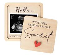 Child Birth Announcement Sign - Decorative kids Sonogram Frame, Precious First Picture Showcase | Elegant Desktop Wooden Souvenir Board, Holiday Family Party Celebration Memoir Keepsake Case