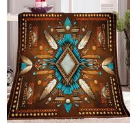 Child Blanket Aztec Fleece Throw Blanket for Sofa Couch Bed Southwest Ethnic Natives Pattern Sherpa Blanket Ultra Soft Fuzzy Print Blanket Decor 60" x 79"