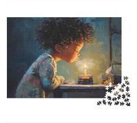 Child Blowing Candle 100% Recycled Cardboard Boy by Candlelight 1000Pc Jigsaw Puzzle Adults Fun Activity for Rainy Days 52x38cm/1000pcs