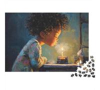 Child Blowing Candle 1000 Piece Eco-Friendly Paper Jigsaw Puzzle Bundle for Senior Enthusiasts, Stress Relief Puzzle, Travel Activity, Popular 70x50cm/1000pcs