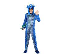 Child Blue All In One Dinosaur Fancy Dress Costume 4-12 yrs