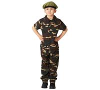 Child Boy Camouflage Army Military Soldier Uniform Fancy Dress Costume