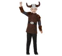 Smiffys Viking Barbarian Costume Top & Hat, Boys Fancy Dress, Viking Dress Up Costumes