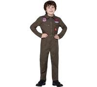 Child Boy's Top Gun Fighter Pilot Jumpsuit Fancy Dress Costume