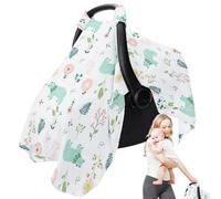 Child Car Seat Cover | Breathable Carseat Covers Child - Breathable Child Carrier Cover, Muslin Cotton Car Seat Cover for Girl Boy, Dinosaur & Flower Design Fits Most Strollers
