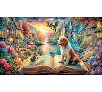 Child-climbing-book-staircase-in-stormy-sky 1000 Piece Puzzle Recycled Paper Fun Present & Activity for Home Educational Game Decompression Puzzles for Adults Kids Great Gift Idea 38x52/1000pcs