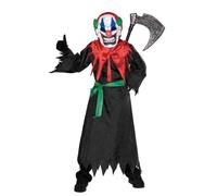 Child Crazy Clown Halloween Costume with Fading Eyes|M (Ages 5-7 yrs H132cm)