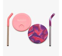 Klean Kanteen Kid's Cup Straw Lid 2-Pack - Pink Tie Dye