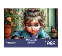 Child Curious Bug 1000 Piece Puzzles for Adults Kids -Twin Girls Porch Educational Game Decompression Fun And Challenging Family Game52x38cm/1000pcs