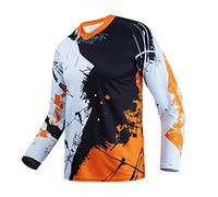 Child Cycling Jersey Kid Bicycle Mountain Bike Jersey Shirt for Boys Girls Children Element Racewear powersports Jerseys Orange XS