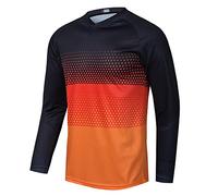 Child Cycling Jersey Kid Bicycle Mountain Bike Jersey Shirt for Boys Girls Children Element Racewear powersports Jerseys Black-Orange XS
