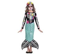 (PKT) (9903562) Child Girls Day Of The Dead Mermaid Costume (6-8yr)