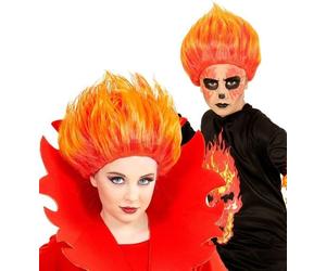 Child Devil Flame Wig Halloween Fancy Dress Costume Wig Kids Accessory