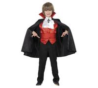 Child Dracula Vampire Kids Halloween Fancy Dress Costume and Face Paint