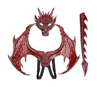 Child Dragon rolepy Costume - Plush Fabric rolepy Set, Halloween Costume Gear | Lightweight Winged Ensemble with Tail and Eye miek, Themed Cosplay Props for Festivals Birthday Events
