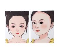 Child Face Painting Practice Boards Reusable Washable A4 Size Painting Exercise Template for Kids Makeup Brush Techniques and Beginners 2PCS Girl Front and Side Face Designs