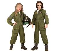 Child Fighter Pilot Costume Kids Air Force Fancy Dress Flight Suit Outfit
