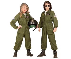 Child Fighter Pilot Costume Kids Air Force Fancy Dress Flight Suit Outfit