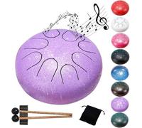 Child-Friendly Music Making, 6-Inch Garden Rain Drum With 8 Tones, Mini Ethereal Drum Fun(Purple)